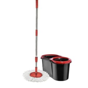 Red & Black 360 Spin Mop and Bucket Set