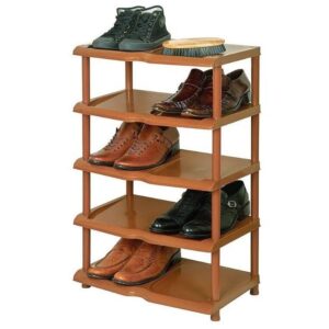 Terracotta 5-Tier Plastic Shoe Rack