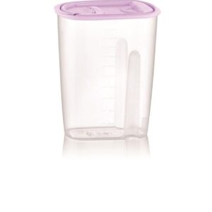 Clear Dry Food Storage Canister with Purple Lid 1L