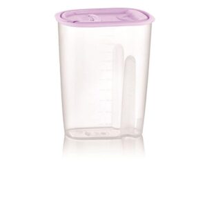Clear Dry Food Storage Container with Purple Flip Lid