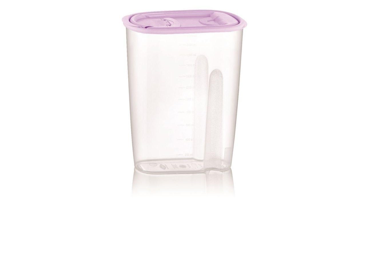 Clear Dry Food Storage Container with Purple Flip Lid