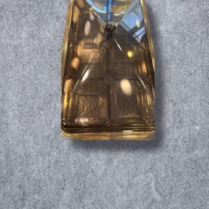 Amber Glass Rectangular Butter Dish with Lid