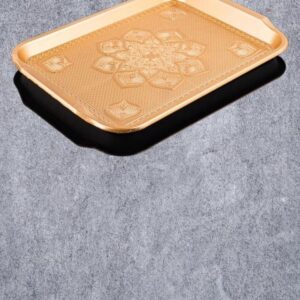 Gold Mandala Embossed Rectangular Serving Tray