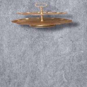 Gold Hammered 2-Tier Round Cake Stand