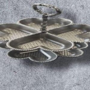 Silver Flower-Shaped Sectioned Serving Tray