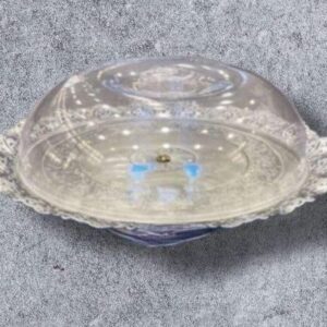 Silver Footed Serving Dish with Clear Dome Lid