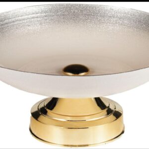 Silver Glitter Ecru Footed Fruit Bowl Stand