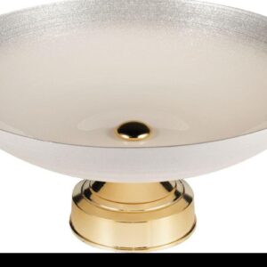 Silver Glitter Cream Footed Fruit Bowl