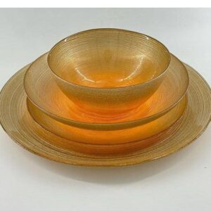 Amber Swirl Glass Dinnerware Set