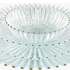 Clear Glass Gold-Tipped Petal Bowl