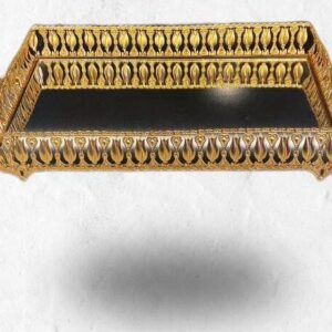 Gold Filigree Mirrored Rectangular Serving Tray