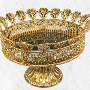 Gold Ornate Footed Serving Bowl