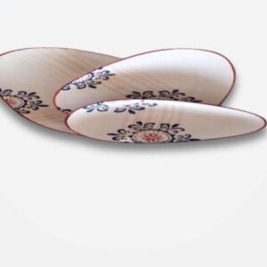 Blue & Red Floral Oval Serving Plate Set