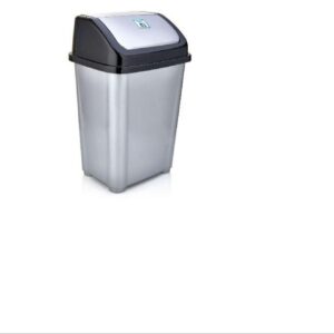 Silver 10L Swing-Lid Waste Bin