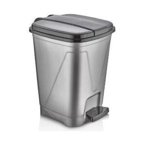 Silver 5L Plastic Pedal Bin