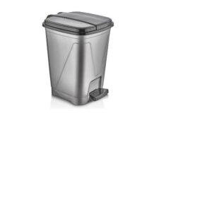 Silver 18L Plastic Pedal Bin