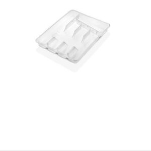 Clear Plastic 5-Compartment Cutlery Tray Organiser