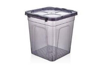 30L Square Clear Plastic Storage Box with Lid