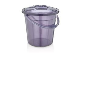 10L Purple Tint Plastic Bucket with Lid & Handle