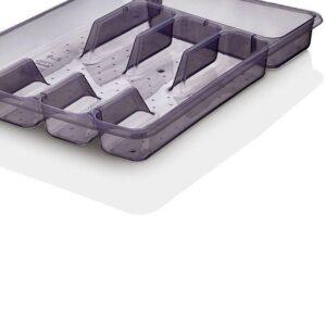 Medium Smoke Grey Cutlery Drawer Tray Organiser