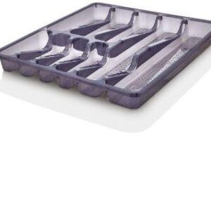 Large Smoke Grey Cutlery Drawer Tray Organiser