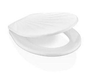 White Shell-Design Plastic Toilet Seat Cover