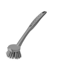 Grey Long-Handled Dish Washing Brush