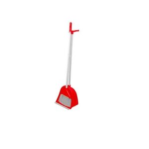 Red Long-Handled Upright Dustpan and Broom Set